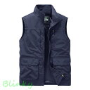 メンズ 釣りベスト 無地 立ち襟 作業服 野外撮影 アウトドア 軽量 ポケット 作業着 農業 仕事 ウォーキング 登山 マン ミリタリー 撮影用