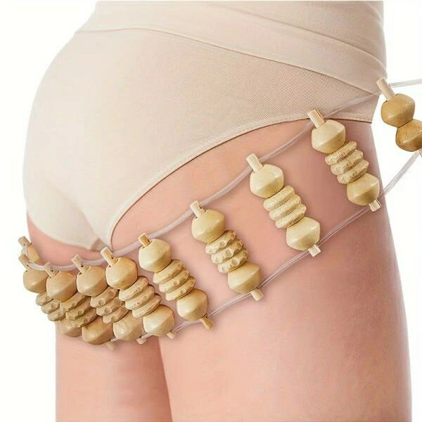 アバンshopの1pc 筋膜リリース用木製マッサージツール、背中用ローラーストリップトリガーポイントセルフマッサージャー、全身の筋肉の痛みを和らげる｜アングル2