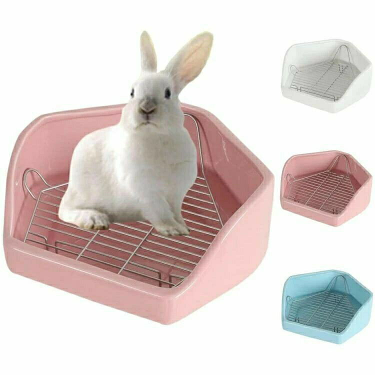 ウサギトイレ ウサギ トイレ 陶器 大きめ 大型 五角 四角 大きい サイズ 小動物用 陶器トイレ 飼育ケージ内装 チンチラ用陶器トワレ かわいい 三角 うさぎトイレ 消臭 うさぎ用 噛み防止 金網スノコ付き うさぎのトイレ チンチラ用ト小動物用