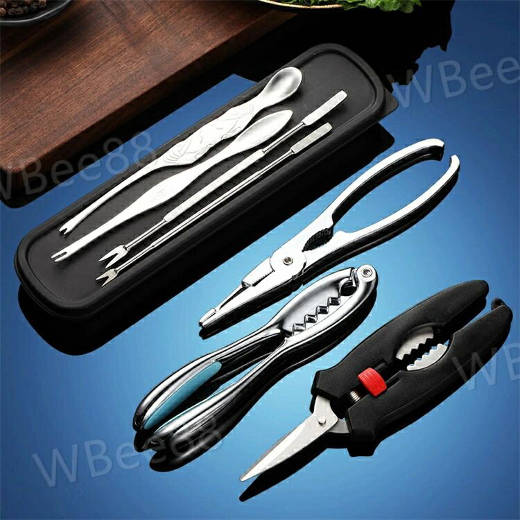 カニばさみ お食事セット キッチンバサミ アルミニウム合金 かに割り 蟹ばさみ カニバサミ 食器 カニフ..