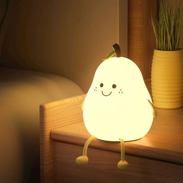 ナイトライト かわいい LED ランプ 洋ナシ型 洋梨型 USB充電式子供部屋 授乳 ライト 間接照明 おやすみライト 無段階調光 枕元 ライト 7色