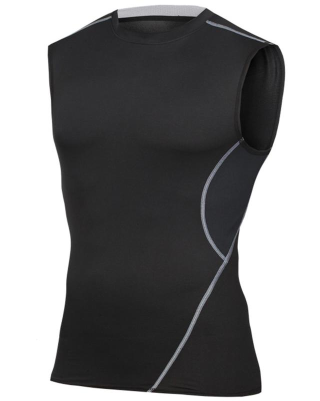 [スポーティア] コンプレッションウェア スポーツシャツ ラウンドネック ノースリーブ スリーブレス メンズ ブラック L