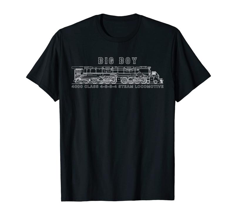 ビッグボーイ4形蒸気機関車 アメリカントレインブループリント Tシャツ