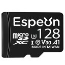 Espeon 128GB MicroSDXCJ[h UHS-I U3 A1 V30 4K Ultra HD Class10 - őǏox95MB/sASDA_v^[t - ESPMSD128