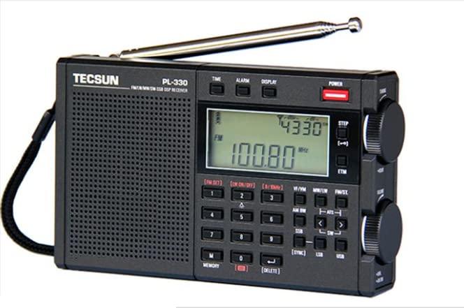 TECSUN PL-330 日本正規 高感度 BCL ラジオ 小型 短波ラジオ SSB復調・混信回避 同期検波 低ノイズ 日本語版説明書付属 小型 軽量 アウトドア FM/MW/LW/SW全対応の外付アンテナ端子も搭載 外部