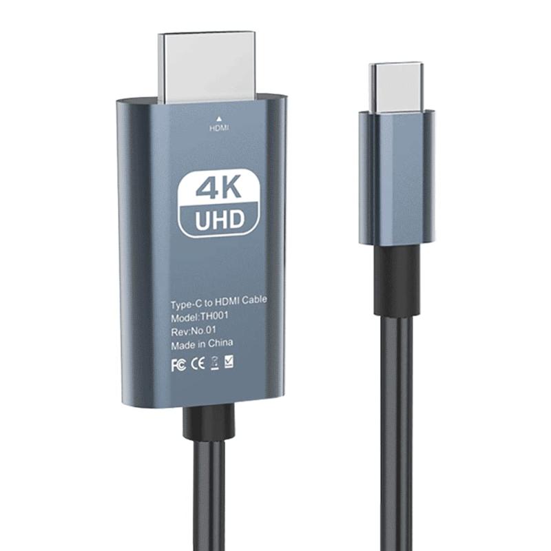 USB Type-C to HDMI 変換ケーブル【4K映像出力 】 HDMI接続ケーブル Type C HDMI 変換アダプター Thunderbolt3 タイプC to hdmi 対応高速転送 設定不要 MacBook Air 2020/2019/2018、MacBook Pro、iPad Pro 2020/2018、iMac、Huaw