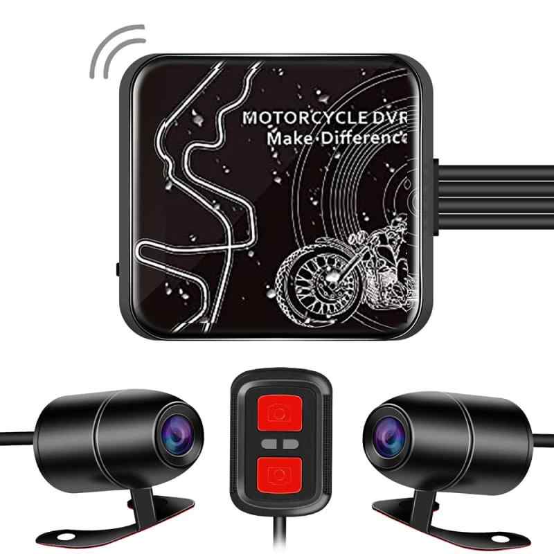 モトカム バイク用 ドライブレコーダー 前後 カメラ 防水 IP67 バイクドラレコ 1080P 200万画素 WIFI機能 携帯連携 エンジン連動ループ録画 Gセンサー 煽り運転対策 日本語取扱説明書 12V/24V対応