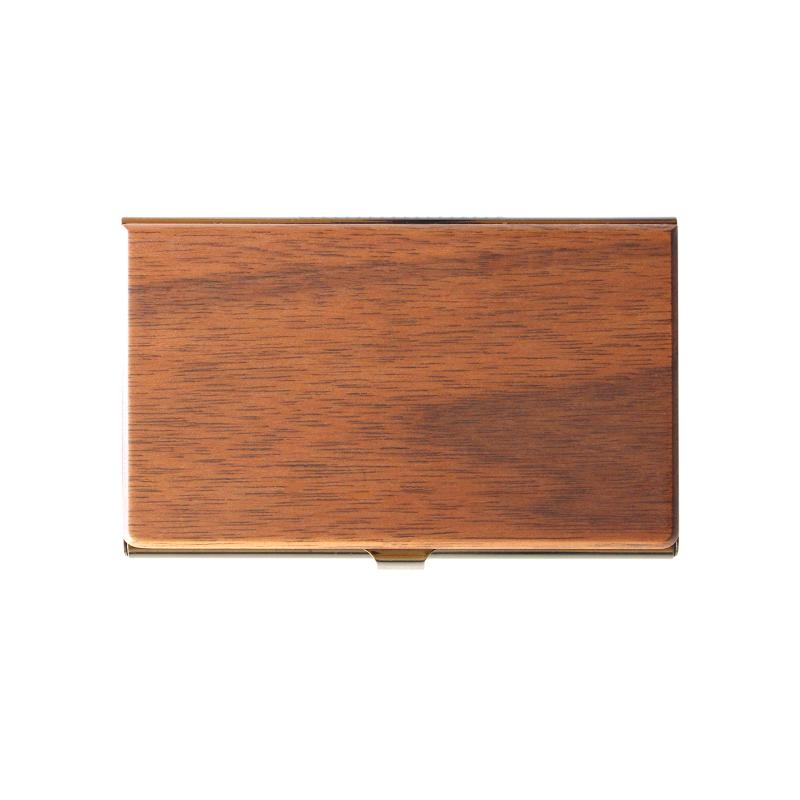 Hacoa +LUMBER by Hacoa CARD CASE 重厚感のあるステンレス素材と銘木をあわせた木製名刺入れ・カードケース (Walnut)