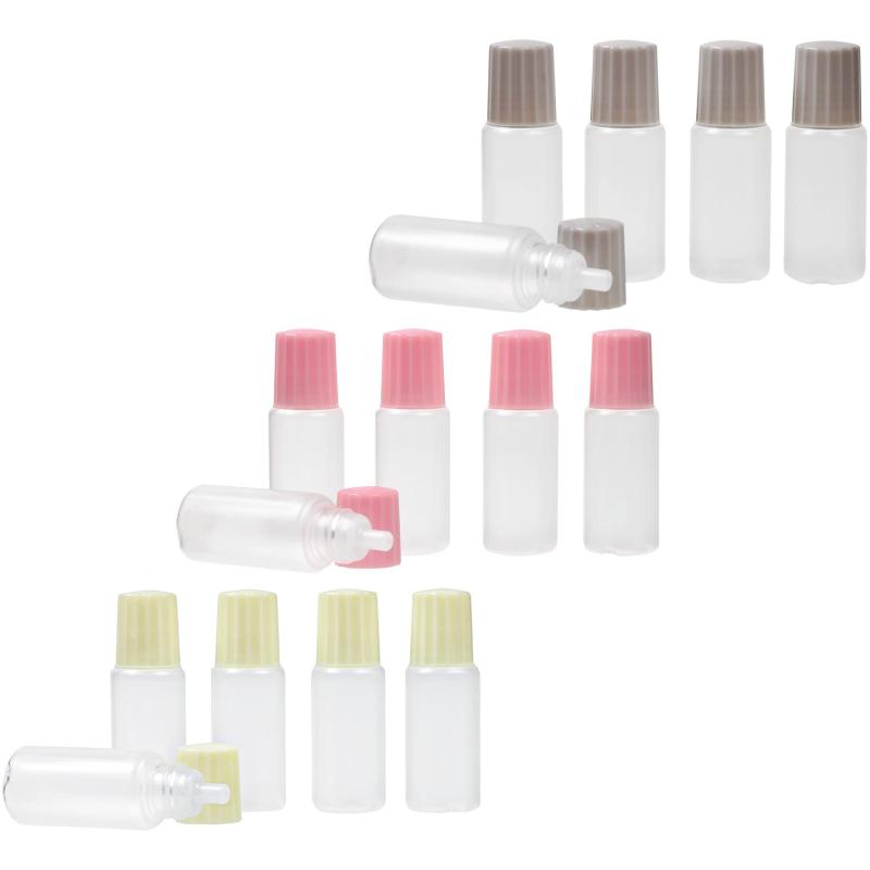 楽天アバーター自然化粧品研究所 スポイトタイプ点眼容器 3色キャップ 各5個セット ピンク クリーム色 グレー 10ml