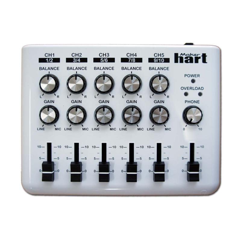 Maker hart Loop Mixer 5チャンネルステレオ音声ミキサー