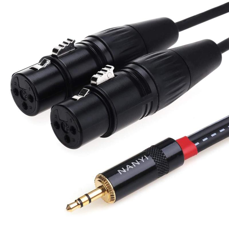 NANYI XLR (メス-オス)マイクケーブル マイク用またはプロ録音用 Mixing, (3.5mm-2 XLR メス-3M)