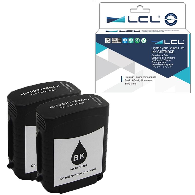 LCL 互換インクカートリッジ 10 C4844A （ 2パック ブラック ） 対応機種：Designjet 100/100plus/110plus/110plus nr/500/500ps/70/800/800ps/815mfp/820MFP Business Inkjet 1000/1100/1100D/1100Dtn/1200/1200d/1200dn/1200dtn