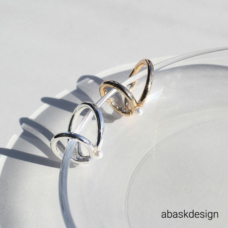 イヤーカフ ダブルラインメタルパールイヤーカフ シルバー silver ゴールド gold 片耳 ギフト プレゼント 女性 レディース 上品 冠婚葬祭