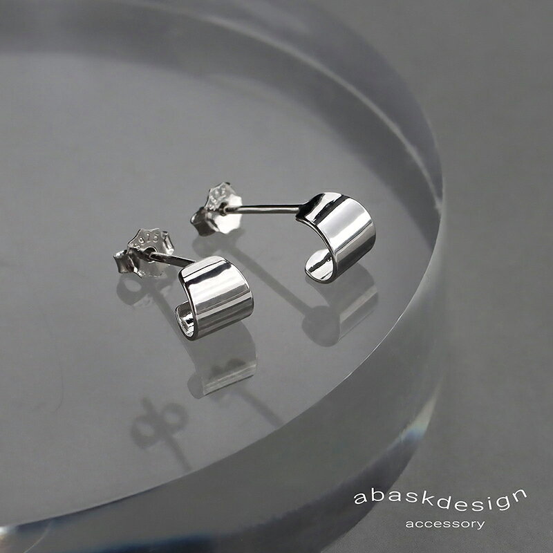 Rakuten - ＼MAX50%OFFクーポン有／SILVER925 ピアス ピアス 金属アレルギー対応 シルバー925 ミニマル C型 フープ風 スタッドピアス 小ぶり シンプル ミニピアス 純銀製 silver925 ツヤ感 華奢 シルバー