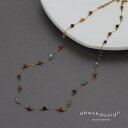 ネックレス マルチカラービーズネックレス 小粒 楕円 ビーズネックレス 金属アレルギー対応 サージカルステンレス レディース カラフル おしゃれ 大人 かわいい 華奢 ネックレス プレゼント 18K ネックレス カラーストーン風