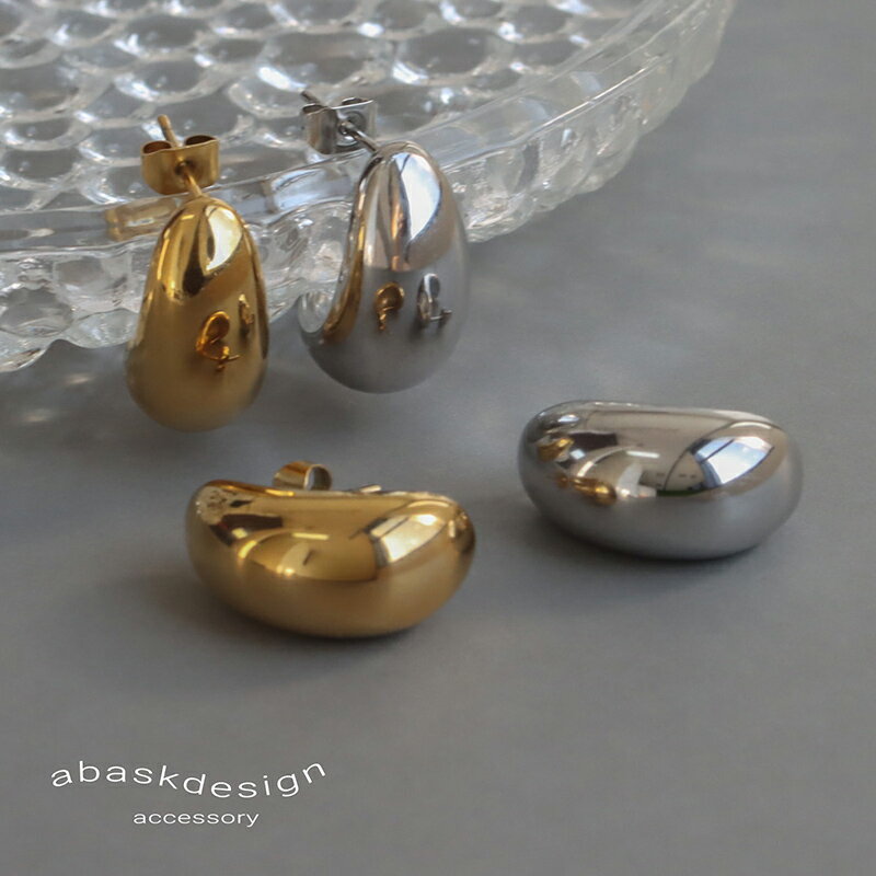 【マラソン期間中！クーポン配布！】ピアス 金属アレルギー対応 ドロップデザインピアス M サージカルステンレス 18K 316L つけっぱなし 金アレ対応 レディース メンズ シンプル 大きめ シルバー ゴールド オフィスカジュアル キレイめ 普段使い 20代 30代 40代 50代 ピアスのサムネイル