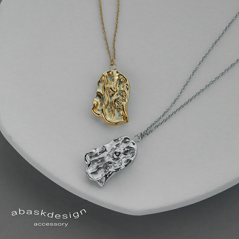 ネックレス プレートモチーフネックレス 金属アレルギー対応 サージカルステンレス 18K ニュアンス