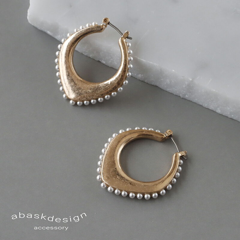 ピアス パールフープマット 合金 つや消しフープピアス シンプル レディース 大人 アクセ アクセサリー プレゼント パールピアス パール アクセサリー ギフト...