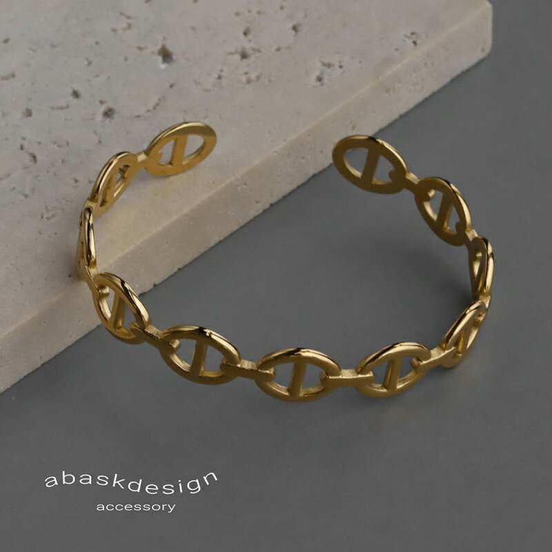 【1点〜でも使える！クーポン有】バングル ゴールド チェーン バングル アンカーデザイン 細め ステン..