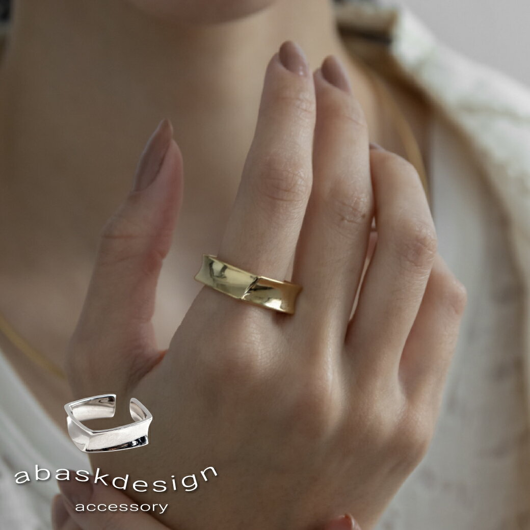 ＊リング スクエアオープンリング 合金 レディース 四角 スクエア リング レディース ゴールド シルバー 合金 指輪 太め ワイド 大ぶり おしゃれ シンプル モード 上品のサムネイル