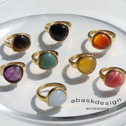 【正規品】リング 指輪 レディース 天然石 パワーストーン 大粒 インパクト アクセサリー デザインリング かわいい アメジスト タイガーアイ インカローズ イエロークォーツ グリーンクォーツ オレンジアゲート アクアマリン ブラックオニキス