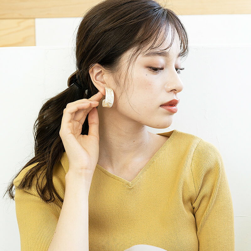 ＼MAX30%OFFクーポン有／べっ甲風フープイヤリング イヤリング アクセサリー アクセ レディース イヤリング シンプル ギフト 大人 女性
