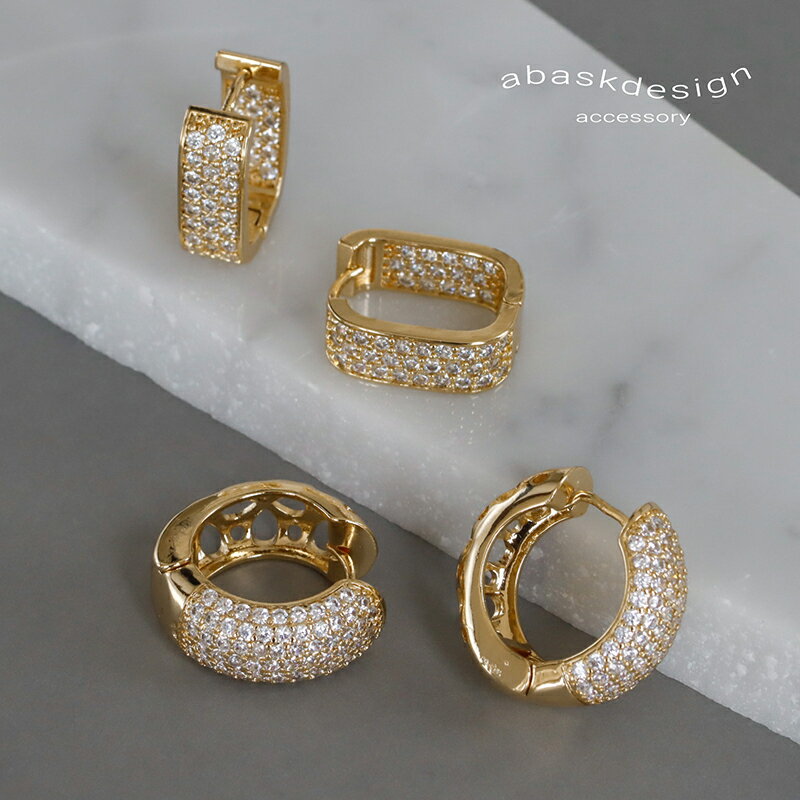 ピアス フープピアス 2タイプ ラウンド スクエア ジルコニア フープピアス 金属アレルギー対応 サージカルステンレス 小ぶり レディース ゴールド キャッチレス キラキラ ビジュー ジルコニア 上品 お呼ばれ 金