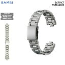 腕時計 ベルト 時計 バンド ステンレス メタルベルト BAMBI バンビ シルバー 凹凸対応 8mm 18mm 19mm 20mm 金属 メタル ブレス 交換 替えベルト BSBE4410S