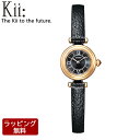シチズン キー ソーラー時計 Kii: 腕時計 CITIZEN エコ・ドライブ 電池交換不要 レディース腕時計 革ベルト ブラック 黒 EG7082-15E(2)
