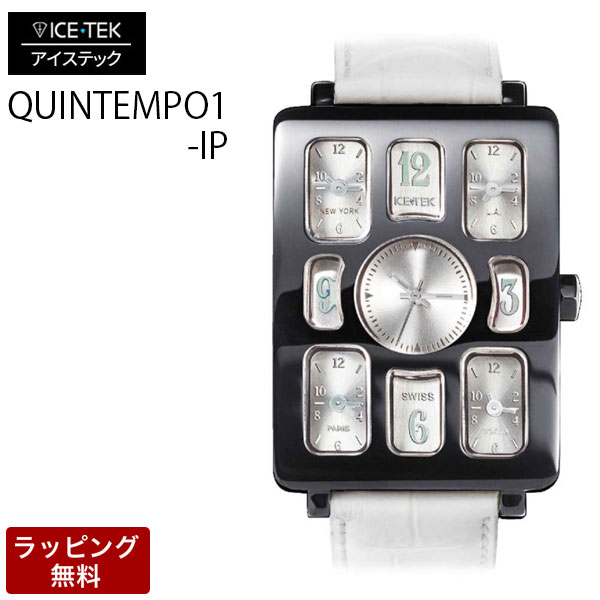 【4日20時からポイント10倍】アイステック 時計 ICETEK 高級 腕時計 ICE TEK アイステック メンズ腕時計 【代引決済不可】 Black IP Quintempo1 ブラック 黒IP クインテンポ1 シルバー 5TZ1-IP/3
