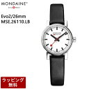 モンディーン 腕時計 MONDAINE 時計 Evo2 エヴォ 26mm ホワイトダイアル ブラック 黒レザー スイス製 レディース腕時計 MSE.26110.LB