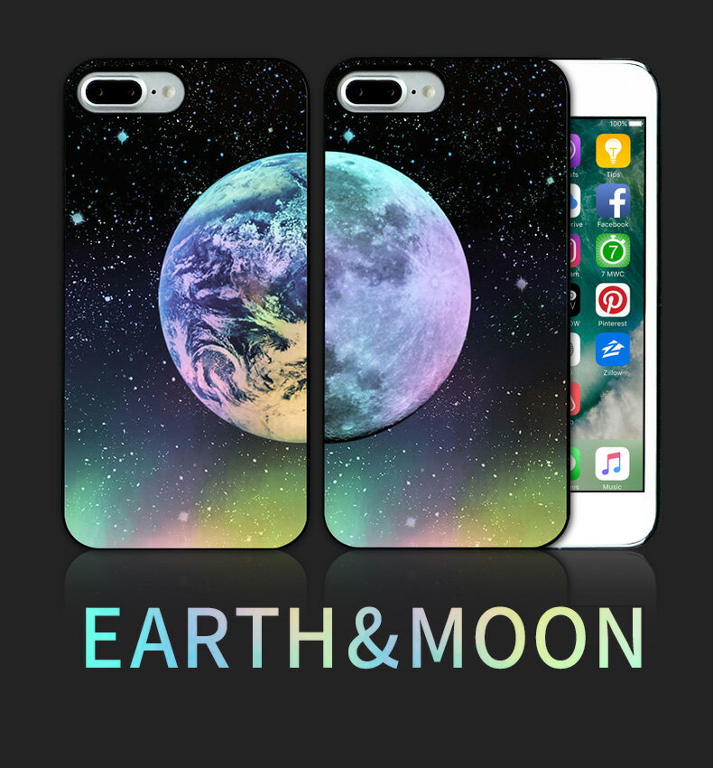 【訳あり アウトレット】iPhone7 Plus ケース Dparks Twinkle Case Earth＆Moon（ディーパークス トゥインクルケース アース アンド ムーン）アイフォン カバー