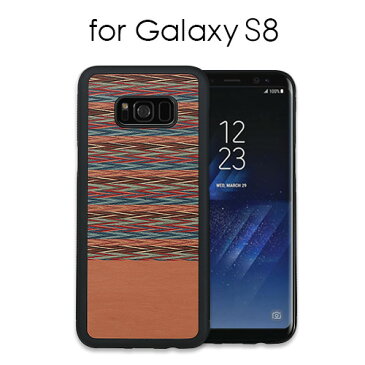 【訳あり アウトレット】Galaxy S8 ケース 天然木 Man&Wood Browny Check（マンアンドウッド ブラウニーチェック）ギャラクシー エス エイト カバー 木製 SC-02J SCV36