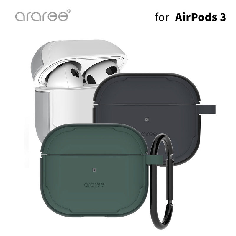 airpods 第3世代 ケース カラビナ付き araree AirPods DUPLE | airpods3 カバー case 保護ケース 落下..