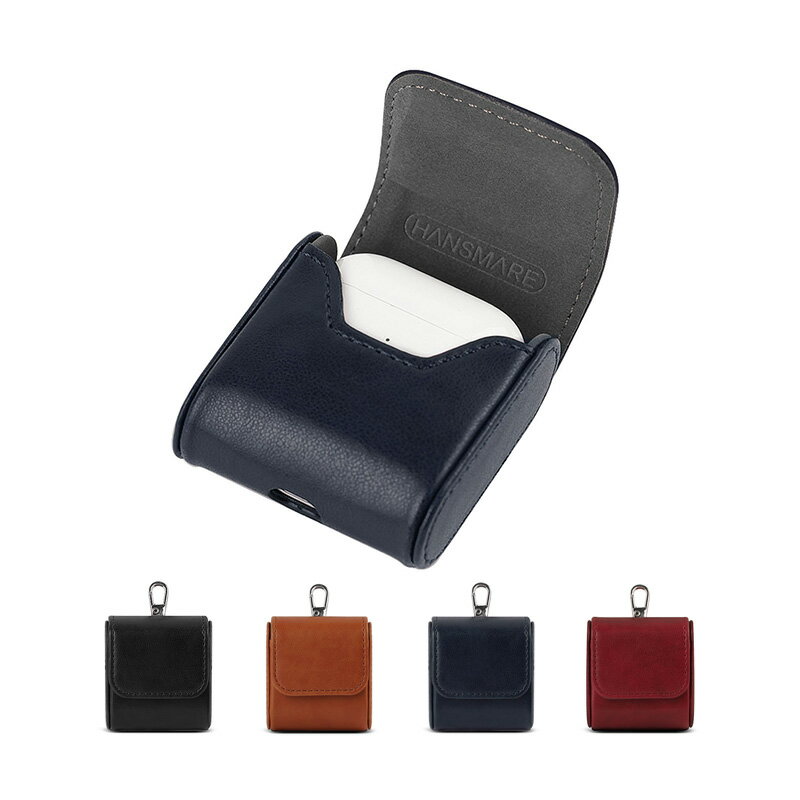 【訳あり アウトレット】 AirPods ケース カバー HANSMARE SQUARE LEATHER CASE for AirPods 無線充電対応 紛失防...