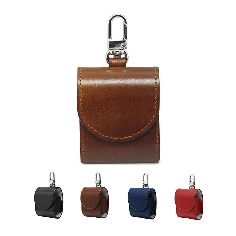 AirPods ケース カバー 本革 HANSMARE ITALY LEATHER CASE for AirPods 無線充電対応 紛失防止 落下防止 エアーポッド 多用途フック付き