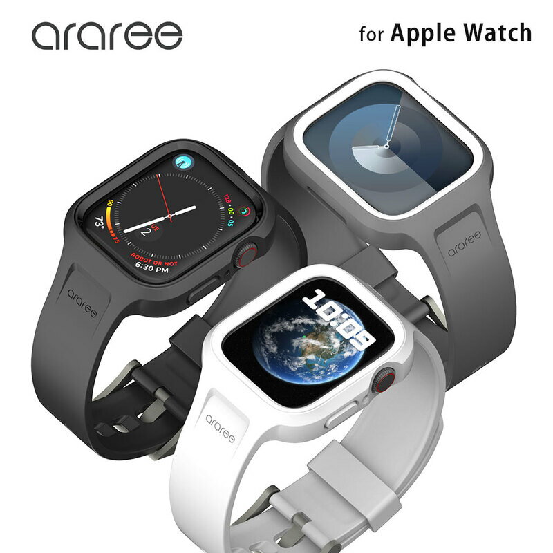 araree アップルウォッチ ケース 一体型バンド Duple Pro 交換ベルト カバー付き for Apple Watch 45/44/41/40mm (SE,Series9/8/76/5/4..