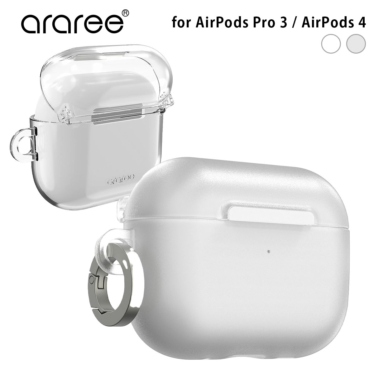 araree AirPods Pro 3 第3世代 AirPods 第4世代 ケース カバー Nu:kin ハード クリアケース ワイヤレス充電 Qi 対応 エアーポッズ4 AirPods4 収納 透明ケース 第四世代ケース 韓国
