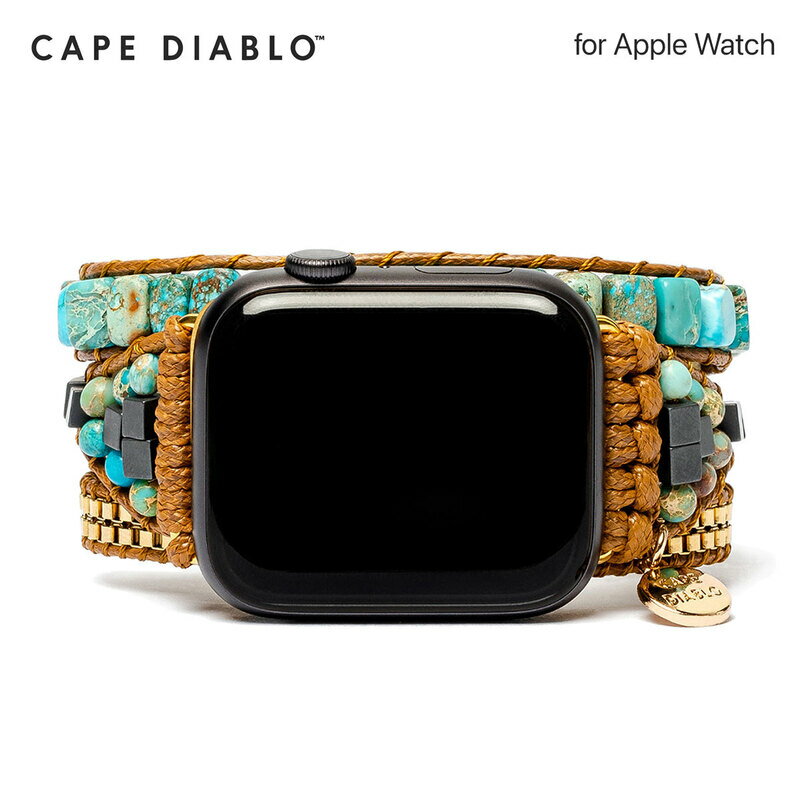 CAPE DIABLO アップルウォッチ 多重巻きバンド ターコイズエナジー M/Sサイズ for Apple Watch 49mm, 45/44/42/41/40/38mm (Ultra2/1,Series9-1,SE) 交換ベルト ブレスレット ドレッシー リストバンド トルコ天然石 女性 プレゼント おしゃれ ターコイズエナジー