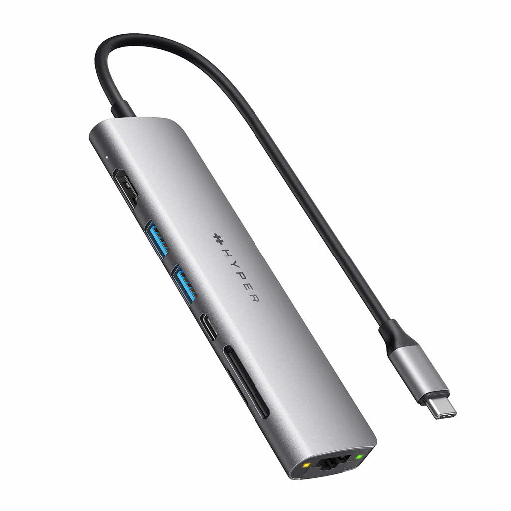 【Hyper公式】HyperDrive 7-in-1 USB-C ハブ ハイパー SLAB Hub Type-C アダプタ PD対応 HP-HD22HGR HYPER++ 正規品