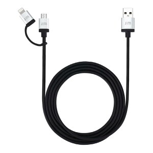 MFiǧ 饤ȥ˥󥰡micro-USB Ѵ֥ Just Mobile AluCable Duoʥ㥹ȥХ 륱֥ǥ奪1.5M 2in1   ǡžб