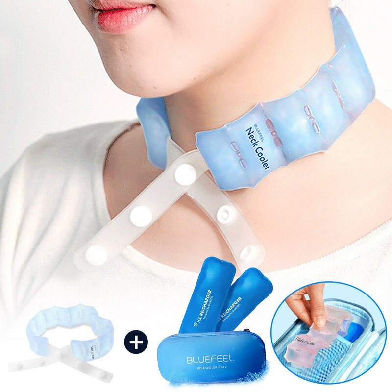 Rakuten - 【BLUEFEEL公式】アイスネッククーラー Comfort + 再冷却バック | ポケットクーラー 高純度PCM 首元ひんやり 18℃以下で凍結 5段階サイズ調整 暑さ対策グッズ