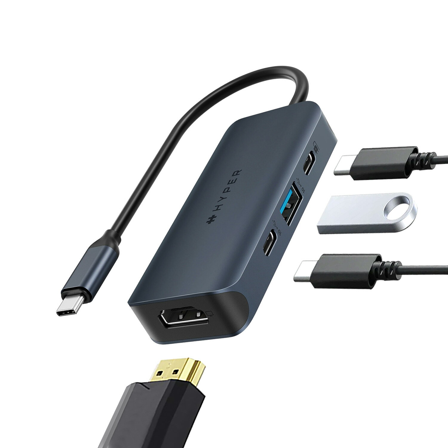 HyperDrive Next 4 Port USB-C nu c-type hub pXX[ HDMI 100W USB-A PD USB 3.2 macbooknu gnu 4|[g typec nCp[ NEXTV[Y HYPER++