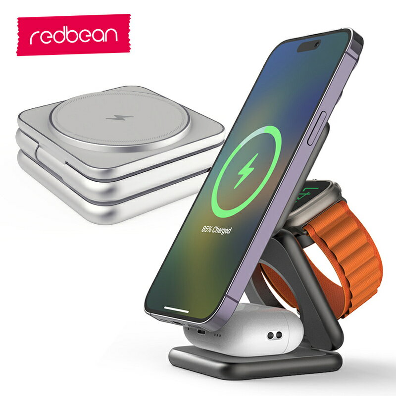 ޤꤿ߼ 3in1 磻쥹Ŵ Redbean P1 Pro for MagSafeб iPhonexApple WatchxA...