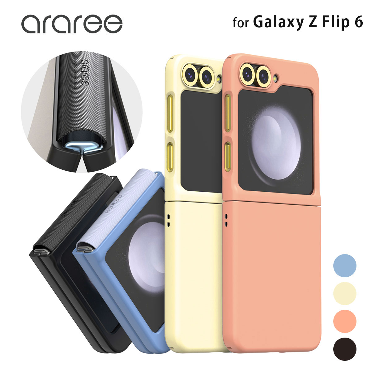 Rakuten - ギャラクシー z フリップ Galaxy Z Flip 6 ケース araree AERO FLEX（アラリー エアロ フレックス） ヒンジまで保護 本体カバー 背面カバー 軽量 おしゃれ シンプル スリム サムスン ギャラクシー フリップ Zシリーズ Android [SAMSUNGの公式認証品]