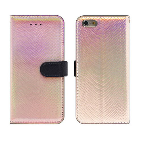 iPhone6s/6 ケース 手帳型 HANSMARE Hologram Diary Edition（ハンスマレ ホログラムダイアリーエディション）アイフォン ローズゴールド スマホケース スマホカバー ダイアリーケース 虹色 ホログラム スタンド機能 光沢