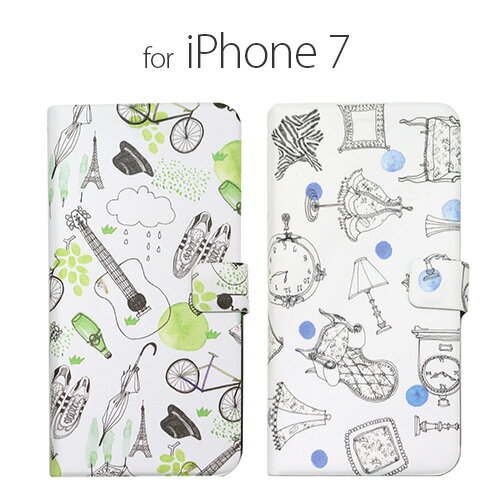 乐天商城 - iPhone 8 / 7ケース 手帳型 Happymori French Cafe Diary（ハッピーモリ フレンチカフェダイアリー）アイフォン カバー