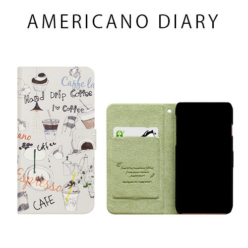  iPhone XS / X ケース Happymori Americano Diary 手帳型 （ハッピーモリ アメリカ—ノダイアリー）アイフォン カバー