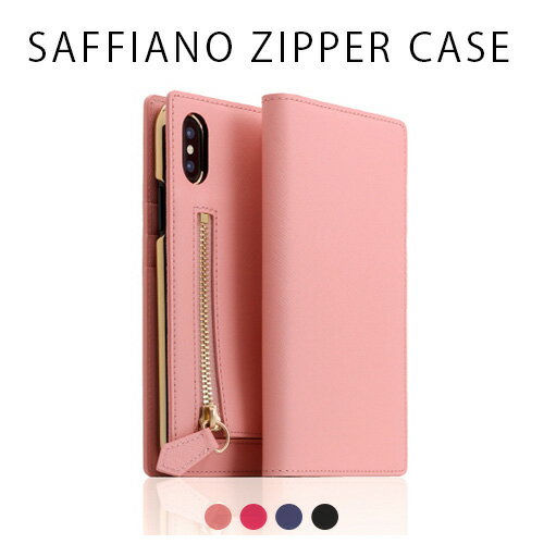 yiPhone XS / X P[Xz 蒠^ Jo[  {v SLG LG Design Saffiano Zipper Case iTtBA[mWbp[P[Xj yJ[h[ / Jz Y fB[X Vv }OlbgȂ CX[dΉ