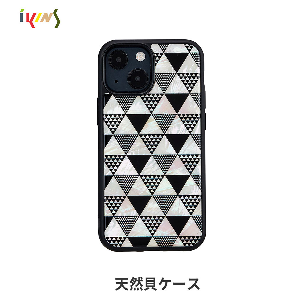  iPhone13mini ケース カバー 天然貝 ikins iPhone12mini iPhone11Pro Pyramid | 背面カバー アイフォン 13mini 12mini 11Pro おしゃれ 大人 可愛い かわいい かっこいい ホワイト ワイヤレス充電対応